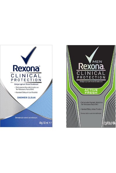 Rexona Clinical Protection Kadın ve Erkek Stick Deodorant 45ML 2'li Set