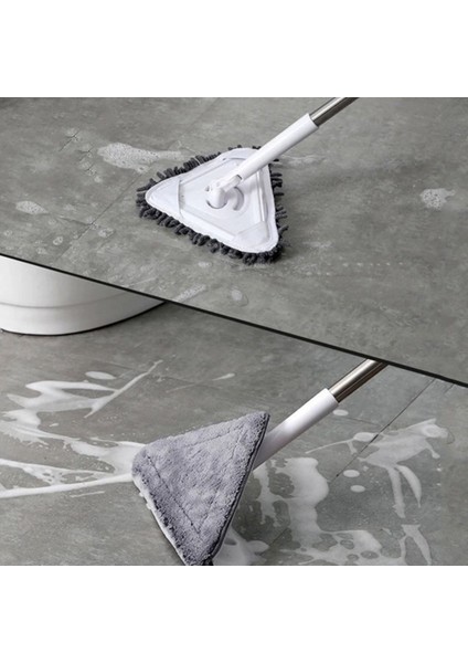 Buffer® Teleskopik Saplı 150 cm Üçgen Mop Cam Duvar Tavan Fayans Parke Temizleyici Mop