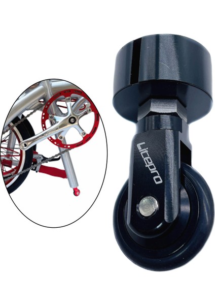 Katlanır Bisiklet Seatpost Kolay Tekerlek 33.9mm Koltuk Post Monte Rulo Easywheel Tekerler Ez Tekerlek Dahon Bisiklet ile Uyumlu - Siyah (Yurt Dışından) indirimleri