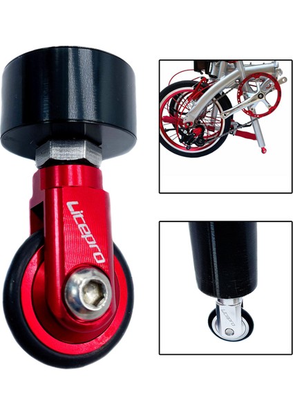 Katlanır Bisiklet Seatpost Kolay Tekerlek 33.9mm Koltuk Post Monte Rulo Easywheel Tekerler Ez Tekerlek Dahon Bisiklet ile Uyumlu - Kırmızı (Yurt Dışından) modelleri