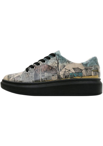 Kadın Vegan Deri Mavi Sneakers - Back in Town Tasarım modelleri