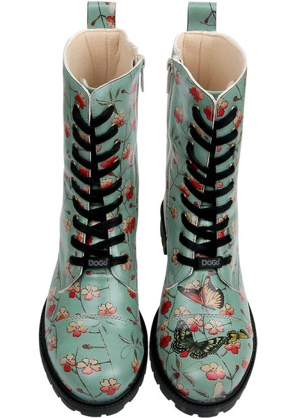 Kadın Vegan Deri Turkuaz Fermuarlı Uzun Bot - Your Wings, Your Dreams Tasarım fiyatları