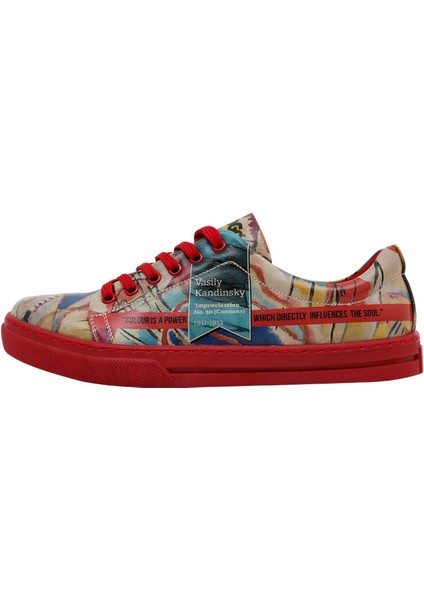 Kadın Vegan Deri Çok Renkli Sneakers - Vasily Kandinsky Cannons Muse Tasarım modelleri
