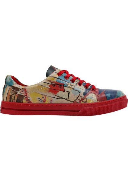 Kadın Vegan Deri Çok Renkli Sneakers - Vasily Kandinsky Cannons Muse Tasarım fırsatları