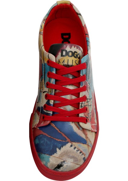 Kadın Vegan Deri Çok Renkli Sneakers - Vasily Kandinsky Cannons Muse Tasarım indirimleri