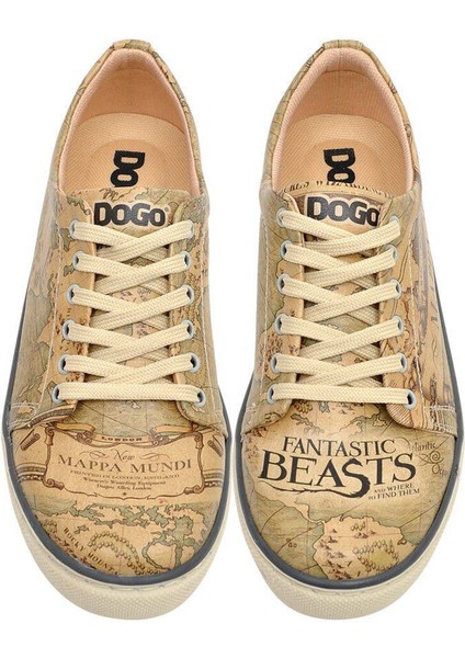 Kadın Vegan Deri Çok Renkli Sneakers - Warner Bros Mappa Mundi Fantastic Beast Tasarım