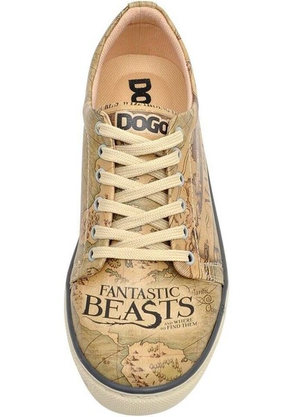 Kadın Vegan Deri Çok Renkli Sneakers - Warner Bros Mappa Mundi Fantastic Beast Tasarım