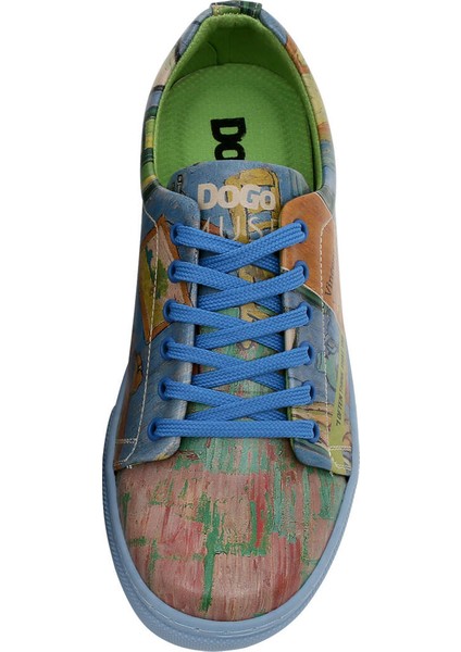 Kadın Vegan Deri Çok Renkli Sneakers - Vincent van Gogh The Bedroom Muse Tasarım