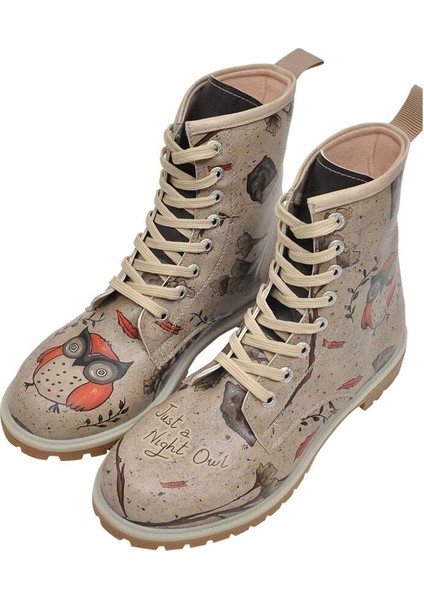 Kadın Vegan Deri Gri Uzun Bot - Night Owl Tasarım fiyatları