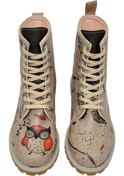 Kadın Vegan Deri Gri Uzun Bot - Night Owl Tasarım modelleri