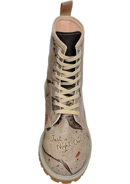 Kadın Vegan Deri Gri Uzun Bot - Night Owl Tasarım indirimleri