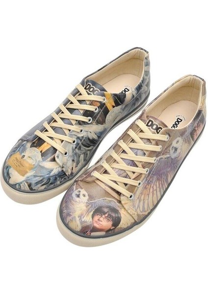 Erkek Vegan Deri Çok Renkli Sneakers - Warner Bros Harry and Hedwig Harry Potter Tasarım