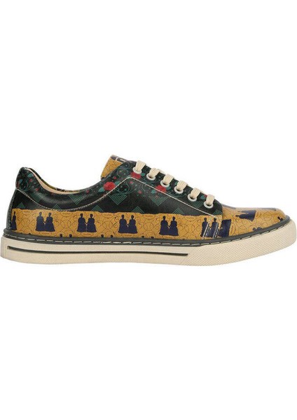Kadın Vegan Deri Yeşil Sneakers - Frida’s World Frida KahloTasarım fırsatları