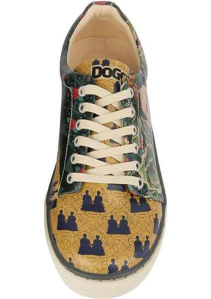 Kadın Vegan Deri Yeşil Sneakers - Frida’s World Frida KahloTasarım indirimleri