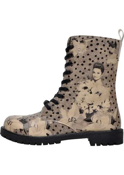 Kadın Vegan Deri Gri Fermuarlı Uzun Bot - Black Dress Tasarım fiyatları