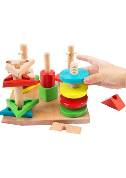 Ahşap Şekil Renk Tanıma Kurulu Geometrik Yapı Taşları Renkli Tıknaz Bulmaca Oyuncaklar Doğum Günü Hediyesi Oyuncak 3 4 5 Yaşında (Yurt Dışından) modelleri