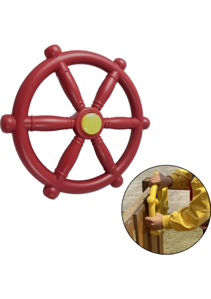 Taşınabilir 18.81 Inç Korsan Gemisi Tekerlek Salıncak Seti Için Açık Playset Arka Bahçe Kırmızı (Yurt Dışından)