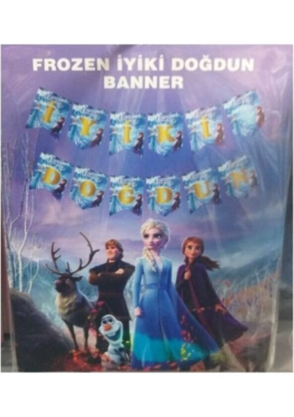 Frozen Temalı Iyiki Doğdun Yazılı Banner