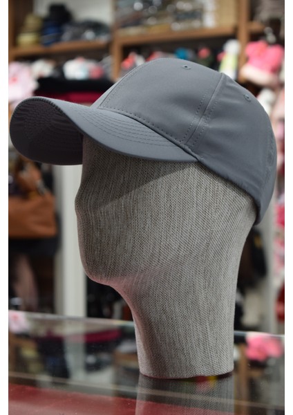 Unisex Spor Kep Micro Eşofman Kumaşı Arkası Ayarlanabilir Antrasit