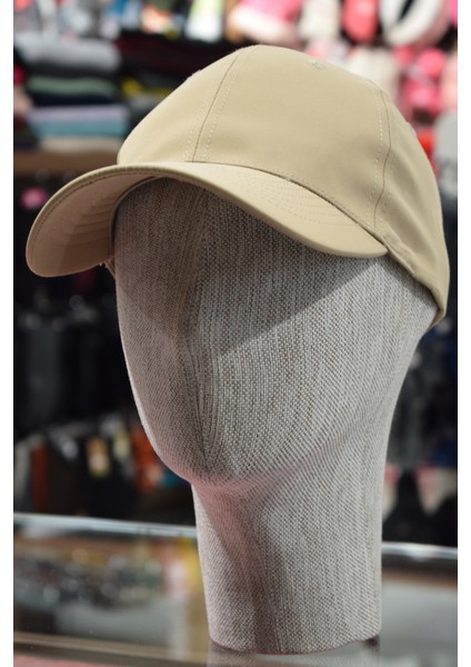 Unisex Spor Kep Micro Eşofman Kumaşı Arkası Ayarlanabilir Bej