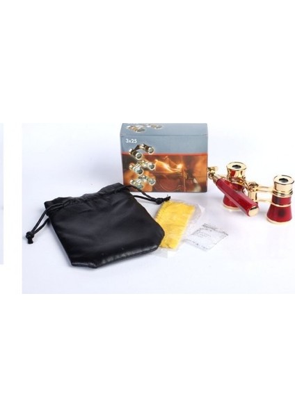 Nefis Işlemeli, Tiyatro / Opera Dürbünü 3X25 Prinç Metal Kaplamalı Retro Kahverengi fiyatları