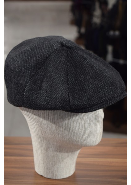 Erkek Kışlık Kasket Ingiliz Stili Peaky Blinders Siyah Noktalı Newsboy Trend 8 Parça Kasket modelleri