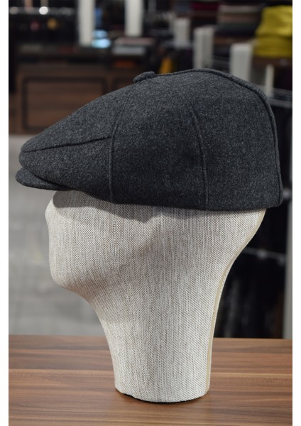 Düğmeli Klasik Kasket Füme Kasket Kaşe Kışlık Kumaş Şapka indirimleri