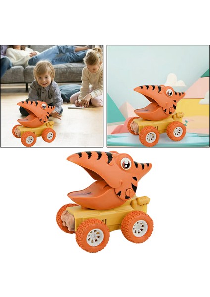 Dinozorlar Araba Karikatür Araç Modeli Atalet Kawaii Plastik Hediye Toddler Turuncu Pterodactyl Için (Yurt Dışından)