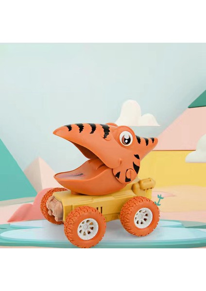Dinozorlar Araba Karikatür Araç Modeli Atalet Kawaii Plastik Hediye Toddler Turuncu Pterodactyl Için (Yurt Dışından)