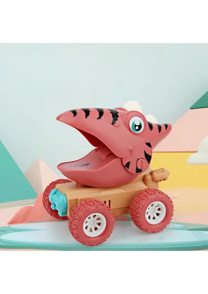 Dinozorlar Araba Karikatür Araç Modeli Atalet Kawaii Plastik Hediye Toddler Kırmızı Pterodactyl Için (Yurt Dışından)