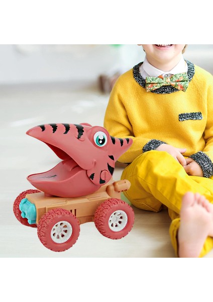 Dinozorlar Araba Karikatür Araç Modeli Atalet Kawaii Plastik Hediye Toddler Kırmızı Pterodactyl Için (Yurt Dışından)