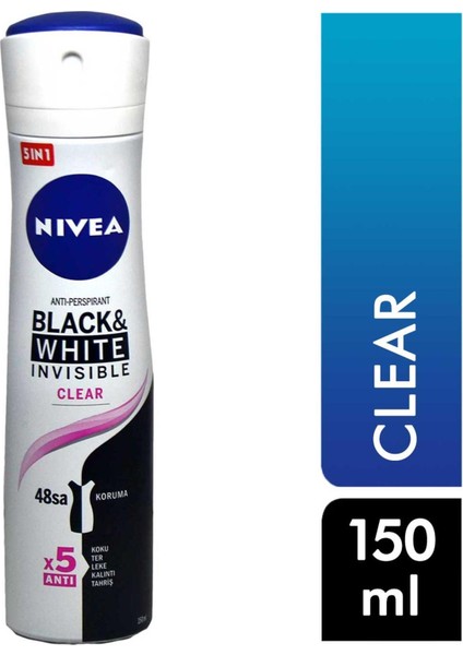 Deodorant 150 ml Kadın Invisible Black&white 4005900156143 Deodorant