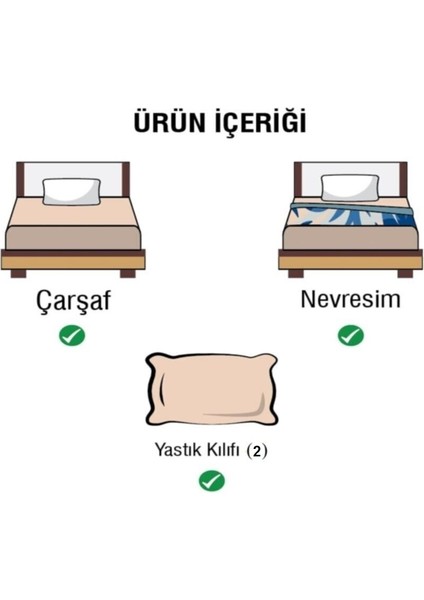 Vessino Home Çizgili Pamuk Saten Çift Kişilik Nevresim Takımı Pamuk Saten (160x200 lastikli çarşaf+200x220 nevresim+2 adet yastık kılıfı)