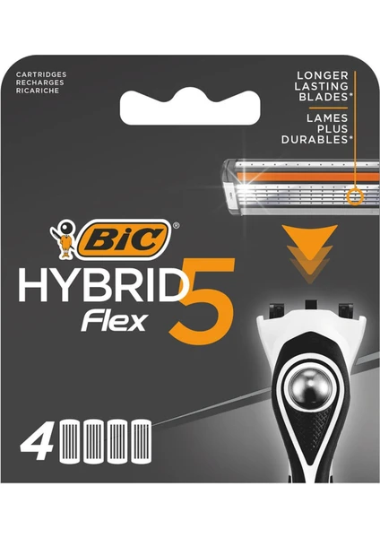 Bic Hybrid 5 Flex Tıraş Bıçağı Yedek Kartuşu 4'lü  Tıraş Bıçağı