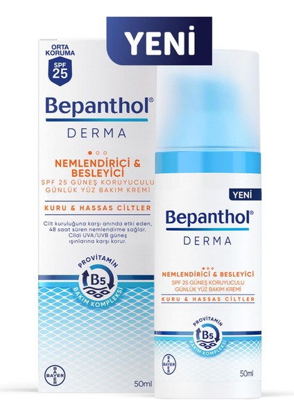 Derma Nem. Besleyici SPF25 Yüz Bakım Kremi 50 ml El Kremi
