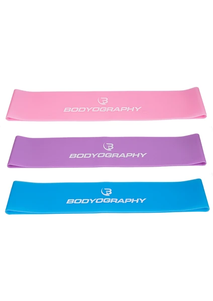 Body Band Direnç Lastiği Fitness Egzersiz Bandı 3' Lü Pilates Lastiği Seti Mini Loop