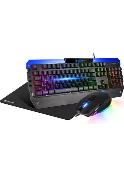 SA-D10 Battle Ram Rgb Klavye + Mouse + Mouse Pad Seti