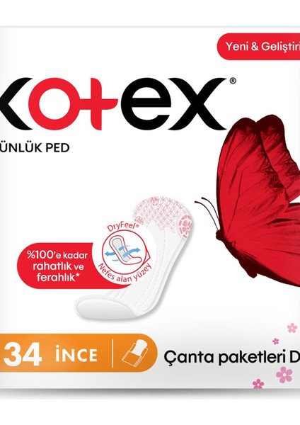 Ince Günlük Ped Parfumlu 34'lü Hijyenik Ped fiyatları