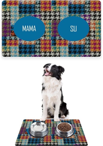 Tuval Köpek Mama Altlığı Mama Paspası Köpek Mama Eğitim Paspası 50 x 35cm