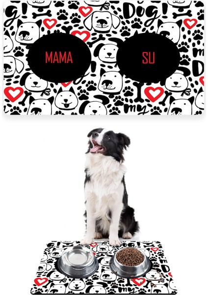 Love My Dog Köpek Mama Altlığı Mama Paspası Köpek Mama Eğitim Paspası 50 x 35cm