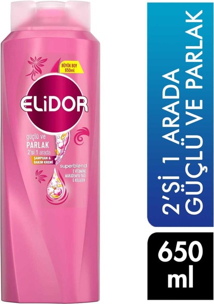 Şampuan ve Saç Kremi 650 ml 2'si 1 Arada Güçlü ve Parlak 8690637978876 Şampuan