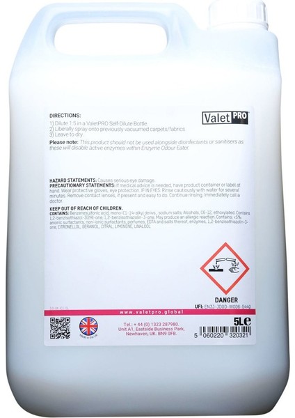 Valet Pro Enzyme Odour Eater Kötü Koku Giderici 5 Litre