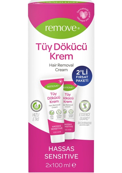 Tüy Dökücü Krem Hassas 100 ML+100 ml Set Tüy Dökücü Krem