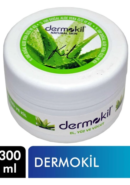 Dermokil El, Yüz ve Vücut Bakım Kremi 300 ml Doğal Aloe Vera Özü & Kil Yenileyici 8697916005414  Yüz Kremi