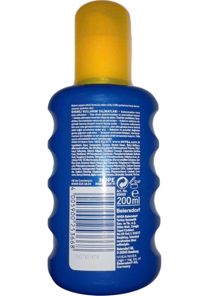 Sun Güneş Spreyi 50+ Spf 200 ml 4005900253668 Vücut Güneş Kremi