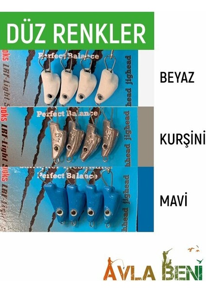 Balık Kafa Uv ve Glow Jig Head Beyaz-7 G.-12 No.