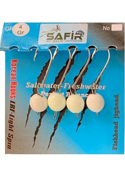 Düz Uv ve Glow Jig Head Yeşil Uv-3.5 G.-12 No.