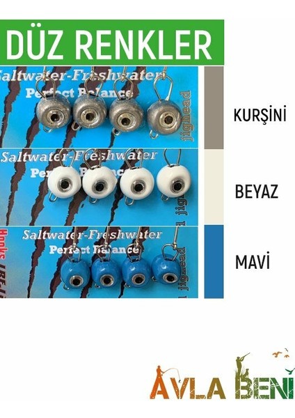 Balık Göz Uv ve Glow Jig Head Mavi-2,5 Gram-8 No.
