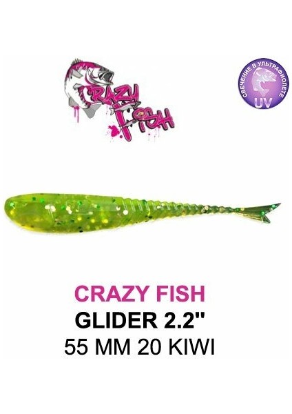 Crazy Fısh Glıder 2.2'' / 55 mm Sahte Silikon 59 modelleri