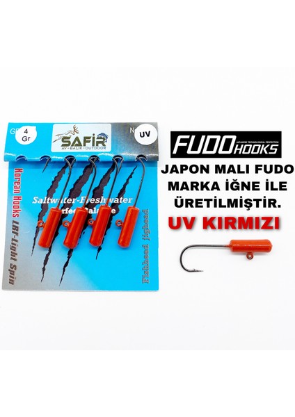 Rocket Plus Uv ve Glow Jig Head (Japon Fudo Iğne) Uv Sarı-2,7 G. - 6 No. Iğne